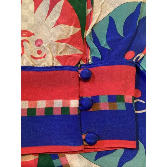 NEW Johnny Was Workshop Lionora 100% Silk Swing Dress Sz L - Picture 7 of 10